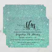 Vrijgezellenfeest Aqua Glitter Future Mrs Modern F Kaart (Voorkant / Achterkant)