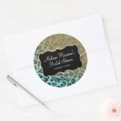 Vrijgezellenfeest Aqua Gold Leopard Dierenprint Ronde Sticker (Envelop)