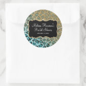 Vrijgezellenfeest Aqua Gold Leopard Dierenprint Ronde Sticker (Tas)