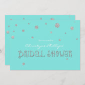 VRIJGEZELLENFEEST Aqua & Silver Glitter Moderne Ka Kaart (Voorkant / Achterkant)