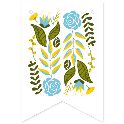 Vrijgezellenfeest Aqua, Yellow Flowers Wedding Blo Vlaggetjes (Eerste vlag)