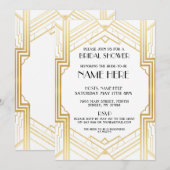 vrijgezellenfeest Art Deco 1920 - Gold Party Invit Kaart (Voorkant / Achterkant)