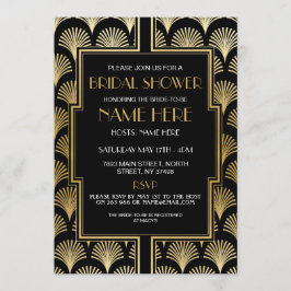 vrijgezellenfeest Art Deco 1920: Zwarte en Gold Pa Kaart