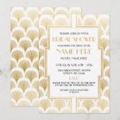 Vrijgezellenfeest Art Deco 1920's White and Gold P Kaart (Voorkant / Achterkant)