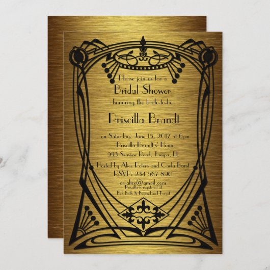 vrijgezellenfeest art deco geweldige-Gatsby Kaart (Voorkant / Achterkant)