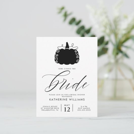 VRIJGEZELLENFEEST | Autumn Pumpkin-Briefkaart Briefkaart (Staand voorkant)