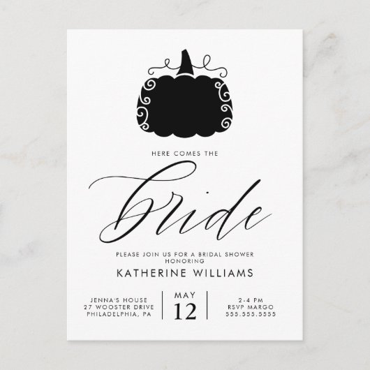 VRIJGEZELLENFEEST | Autumn Pumpkin-Briefkaart Briefkaart (Voorkant)