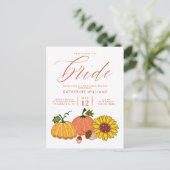 VRIJGEZELLENFEEST | Autumn Pumpkins Briefkaart (Staand voorkant)