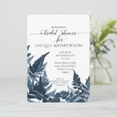 Vrijgezellenfeest Azure Blue Fern Foliage Botanica Kaart (Staand voorkant)