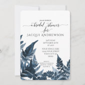 Vrijgezellenfeest Azure Blue Fern Foliage Botanica Kaart (Voorkant)