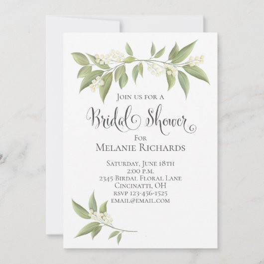 Vrijgezellenfeest Baby's Breath Floral Greenery Save The Date (Voorkant)