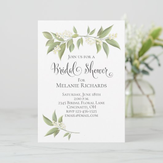 Vrijgezellenfeest Baby's Breath Floral Greenery Save The Date (Staand voorkant)