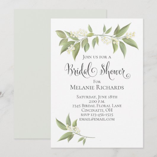 Vrijgezellenfeest Baby's Breath Floral Greenery Save The Date (Voorkant / Achterkant)