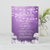 Vrijgezellenfeest Baby's Breath Modern Paars Kaart (Staand voorkant)