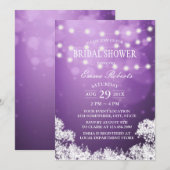 Vrijgezellenfeest Baby's Breath Modern Paars Kaart (Voorkant / Achterkant)