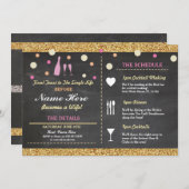 vrijgezellenfeest Bachelorette Glitter Itinerary R Programmakaart (Voorkant / Achterkant)