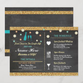 Vrijgezellenfeest Bachelorette Glitter Routebeschr Kaart (Voorkant / Achterkant)