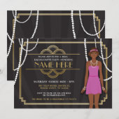 Vrijgezellenfeest Bachelorette Party 1920s Uitnodi Kaart (Voorkant / Achterkant)