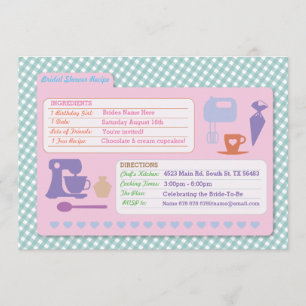 vrijgezellenfeest Baking Recipe Card Bake Party no Kaart