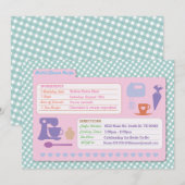 Vrijgezellenfeest Bakken Recept Kaart Bake Party U (Voorkant / Achterkant)