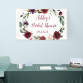 Vrijgezellenfeest Banner Fabric Floral Maroon (Beurs)