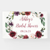 Vrijgezellenfeest Banner Fabric Floral Maroon (Horizontaal)