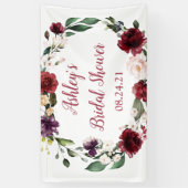 Vrijgezellenfeest Banner Fabric Floral Maroon (Verticaal)