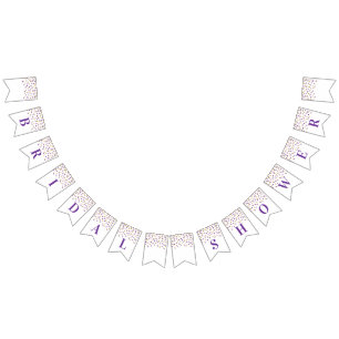 vrijgezellenfeest Banner Paars Gold Confetti