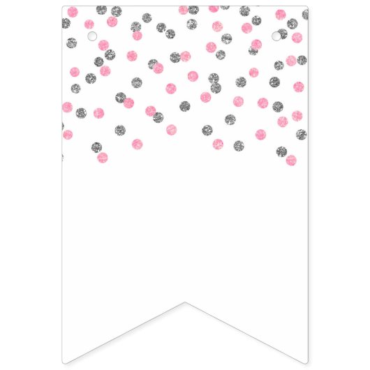 vrijgezellenfeest banner roze zilver Confetti (Eerste vlag)