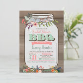Vrijgezellenfeest BBQ Mason Jar Invitation Kaart (Staand voorkant)