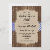 Vrijgezellenfeest BBQ Uitnodiging Gingham Burlap (Voorkant)