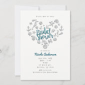 Vrijgezellenfeest Beach Glam Diamond Heart Invitat Kaart (Voorkant)