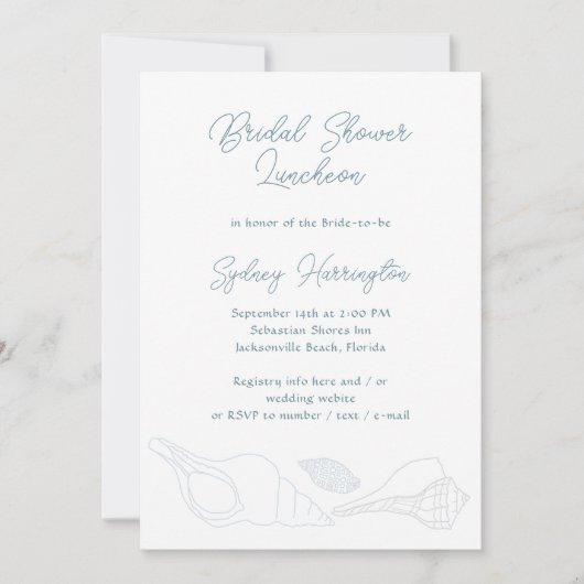 Vrijgezellenfeest Beach Shells Invitation Sjabloon Kaart (Voorkant)