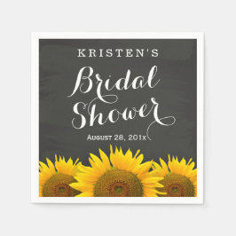 Vrijgezellenfeest Beauful Sunflower Chalkboard Servet