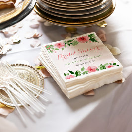 Vrijgezellenfeest Beauful Waterverf Roos Flowers Servetten