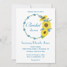 Vrijgezellenfeest Beauty Sunflower Blue and White Kaart