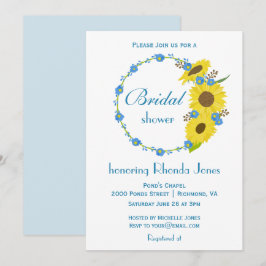 Vrijgezellenfeest Beauty Sunflower Blue and White Kaart