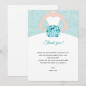 Vrijgezellenfeest bedankt je kaart blauwgroen zwem (Voorkant / Achterkant)