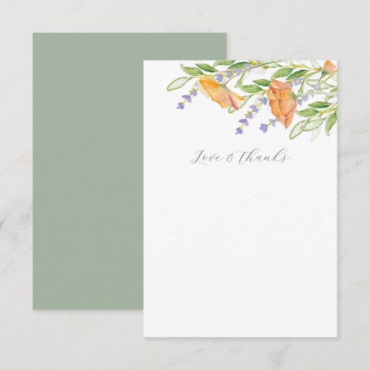 Vrijgezellenfeest Bedankt kaarten Botanische bloem (Voorkant / Achterkant)