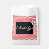 Vrijgezellenfeest Bedankt Roze Witte Polka Dots Bo Bedankzakje (Voorkant)
