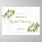 Vrijgezellenfeest begroet groen en goudlandschap poster (Voorkant)