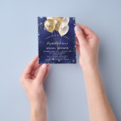 Vrijgezellenfeest - begroting voor blauwe goudball flyer (Hand)