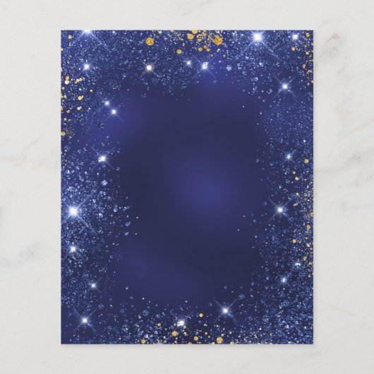 Vrijgezellenfeest - begroting voor blauwe goudball flyer (Achterkant)