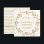 Vrijgezellenfeest begrotingsprustige roze tuinbloe kaart<br><div class="desc">Stijlvolle roze tuinventilator - Aangepaste bridale doucheuitnodiging</div>