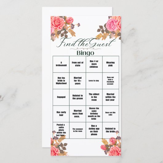 Vrijgezellenfeest Bingo Game Aankondiging (Voorkant / Achterkant)