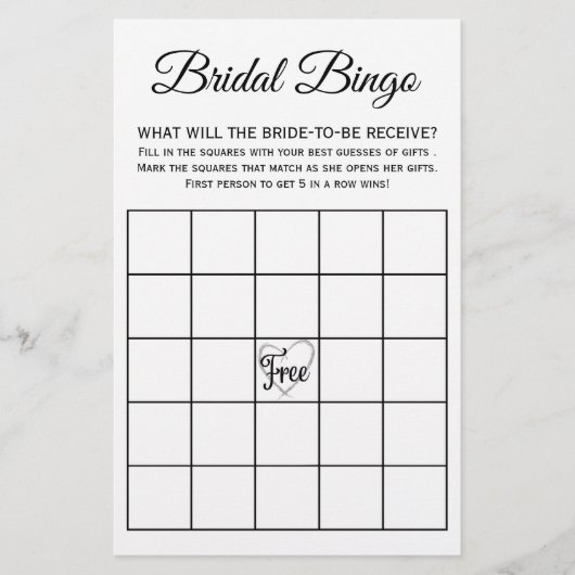 Vrijgezellenfeest Bingo Game Card Flyer (Voorkant)