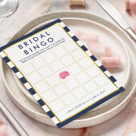 Vrijgezellenfeest Bingo Game Kaart | Navy Stripe P