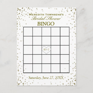 Vrijgezellenfeest Bingo Gouden Confetti Uitnodiging Briefkaart