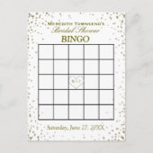 Vrijgezellenfeest Bingo | Gouden Confetti Uitnodiging Briefkaart (Voorkant)