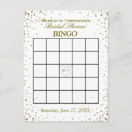 Vrijgezellenfeest Bingo | Gouden Confetti Uitnodiging Briefkaart